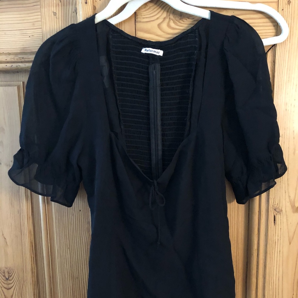 Reformation Black Blouse